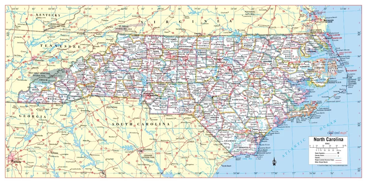 Large Map Of North Carolina - Winter 2024 Forecast