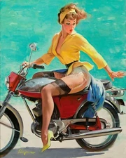 GIL ELVGREN Pin-Up Poster or Canvas Print "Breezing Up" #15