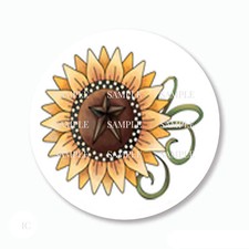 30 Prim Sunflower Stickers Scrapbook Stickers 1.5" Round Envelope Seals Label