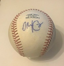 Alex Cora Signed 2018 Post Season Game Rubbed Baseball Beckett BAS Auto Red Sox