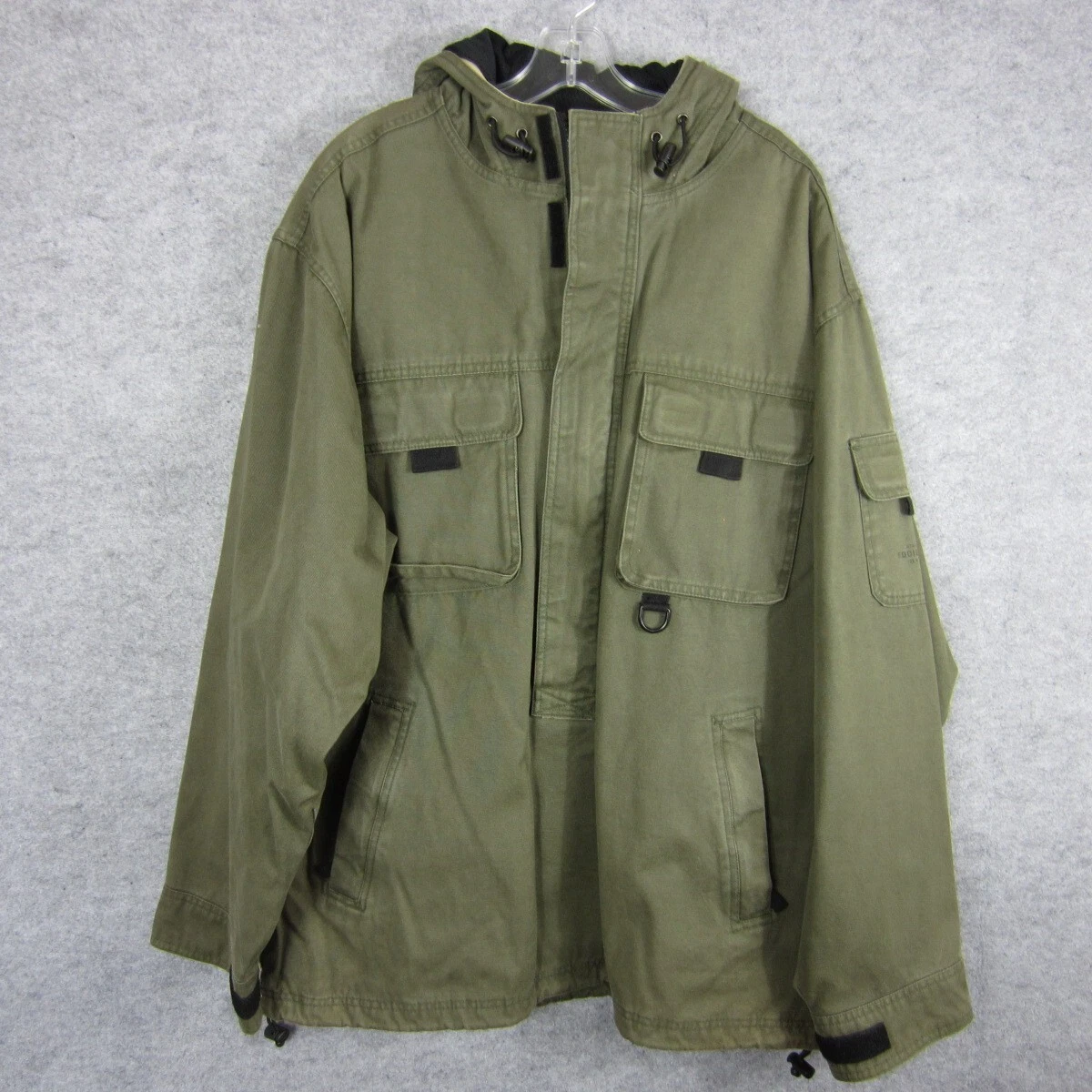 VETEMENTS Giacca Eddie Bauer uomo grande verde Adams tasche cappuccio zip caccia pullover outdoor