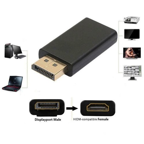 1x Display Port to HDMI Male Female Adapter Converter DisplayPort DP to HDMI - Photo 2/9