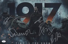 1917 Cast X7 Signed 11x17 Photo SAM MENDES, DEAN CHAPMAN, GEORGE MACKAY JSA COA