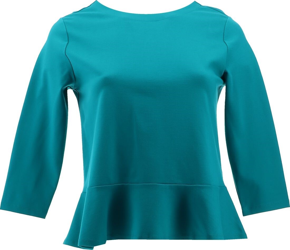 green peplum shirt