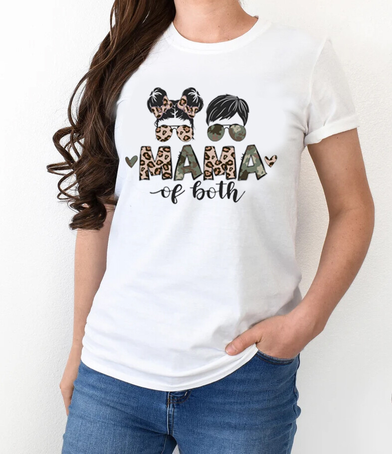 NEW! Glitter and dirt mama of both Mom Life Boy Girl Mom Tanks T-shirts S-3XL image 2