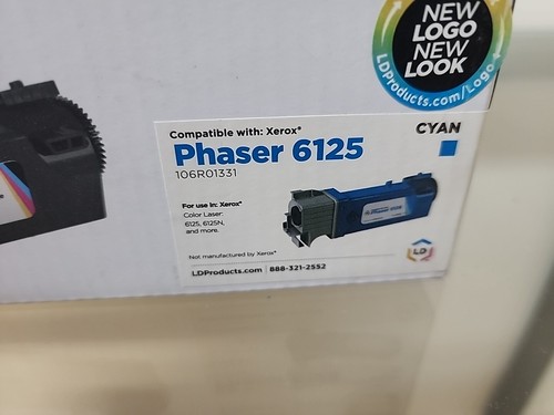 LD 6125 Cyan High Capacity Toner Ink Printer Cartridge Xerox Phaser 6125 - Imagen 2 de 2