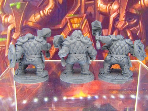 3pc Dwarf Fighter Soldiers w/ Hammers Mini Miniature Figure 3D Printed Model DnD - Picture 4 of 8