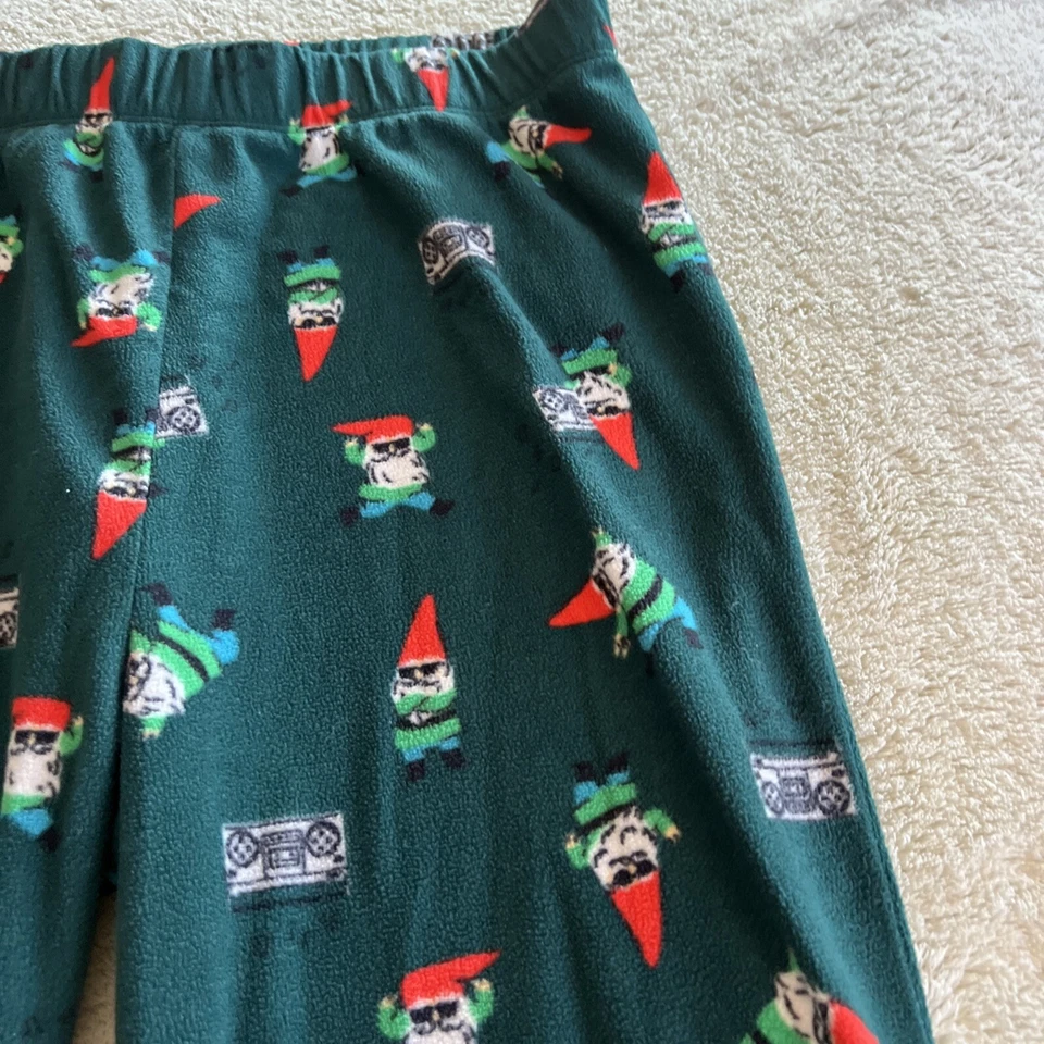 Old Navy Boys Green Red Gnomes Boombox Fleece Pajama Pants 14-16 - Image 2 of 4