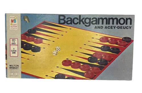 Vtg 1973 Milton Bradley Backgammon and Acey Deucy 4319 Board Game -Pieces Sealed - Picture 1 of 10