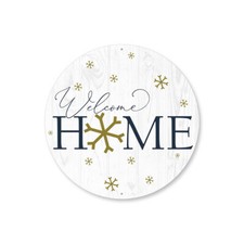 Welcome Home Snowflake Christmas Metal Sign