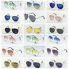 OCCHIALI DA SOLE UOMO DONNA  LENTI A GOCCIA VINTAGE A SPECCHIO VARI COLORE 