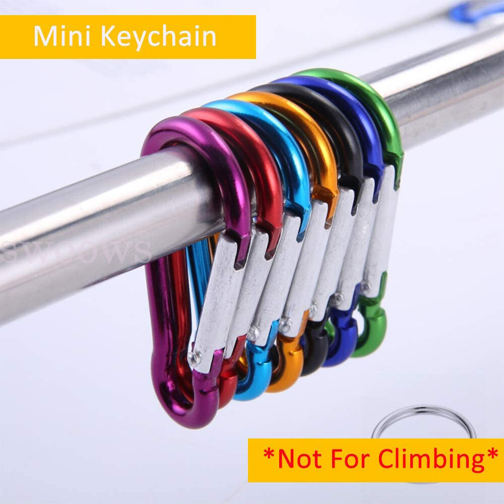 20x Small Carabiner Snap Hook DRing Key Chain Clip Hiking Camping AU