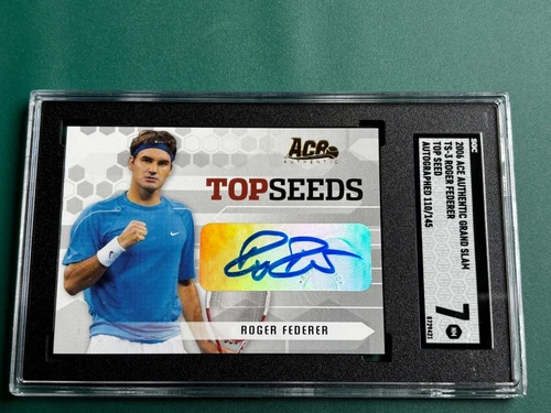 2006 Ace Authentic Grand Slam Top Seed Roger Federer Auto Tennis Card SGC 7 /145
