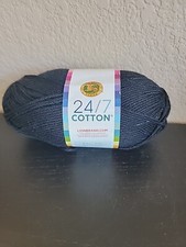 Lion Brand 24/7 Cotton Yarn for Knitting Crocheting - Color 761 153 Black