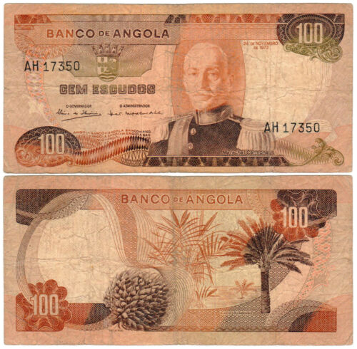 Angola 100 Escudos P#101 (1972) Banco de Angola VF - Picture 1 of 1
