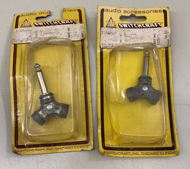 2 NOS Switchcraft Y Adaptors Vintage Microphone Cable Connector Screw On Type eBay