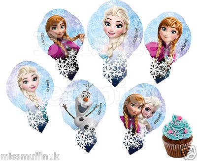 Essbar Frozen Anna Elsa Muffinaufleger Tortenaufleger NEU Party-Deko Eiskönigin