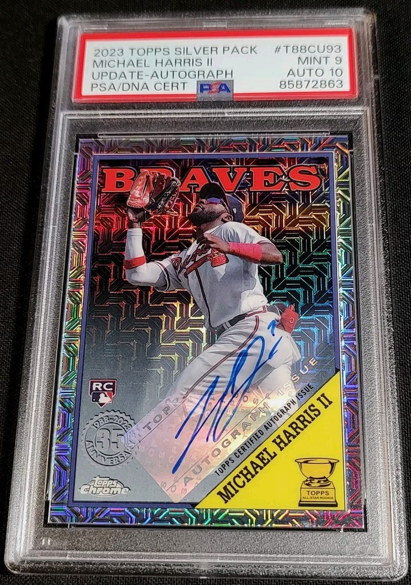 PSA 9/10 1/1 RC AUTO /50 MICHAEL HARRIS II ⚡ROOKIE 2023 Topps