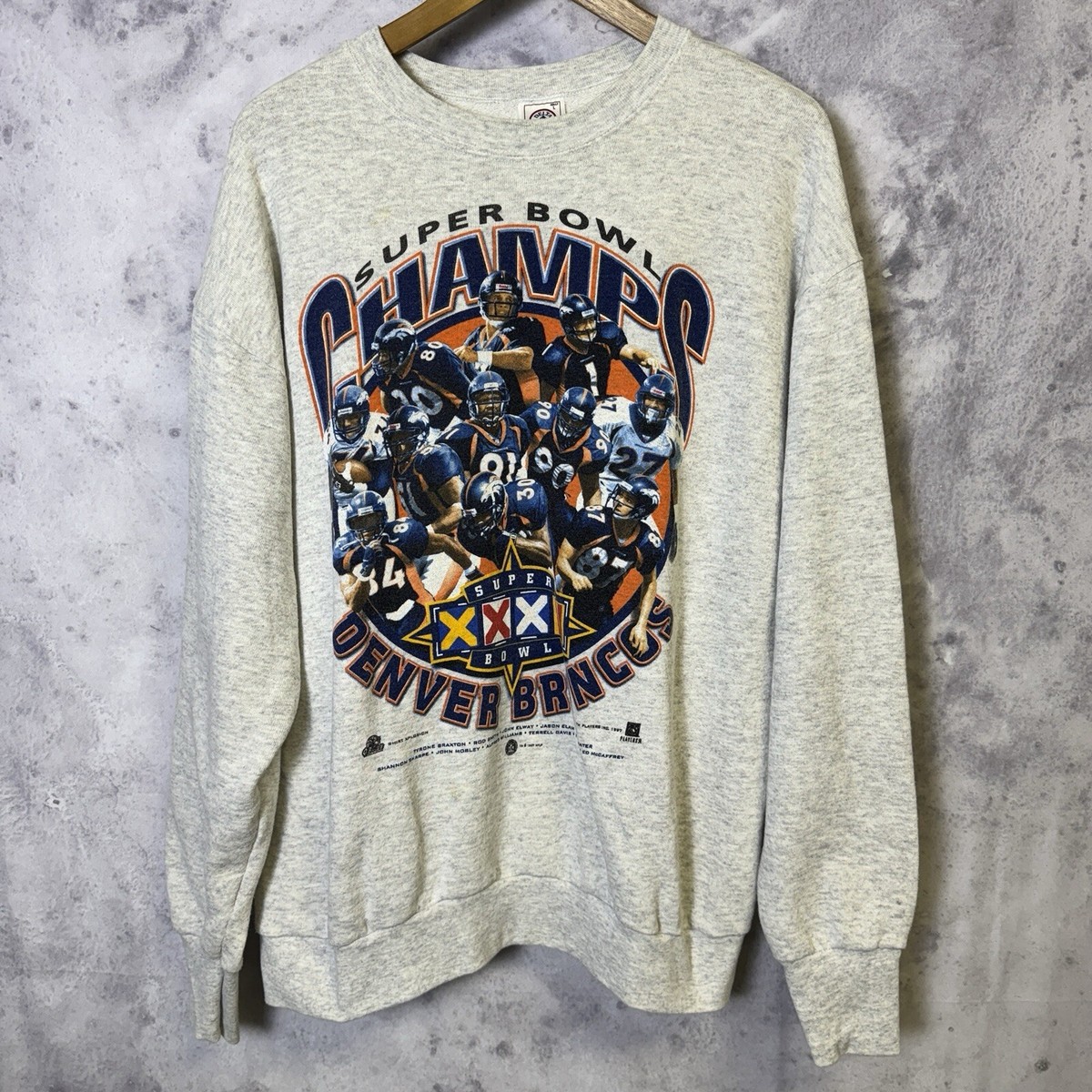 Vintage 90s Denver Broncos Superbowl Champions Sweatshirt Large 