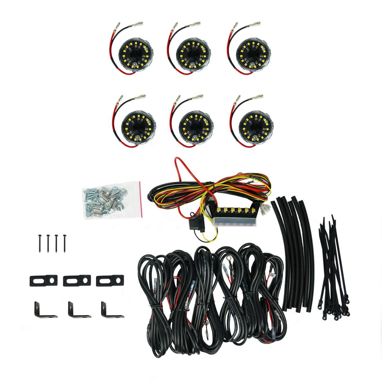 KC HiLiTES 91040 KC Cyclone V2 LED Rock Light - 6-Light System - Clear - 5W Floo
