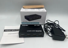 4 Port HMDI Splitter 4K x 2K In Box with Cord and Manual