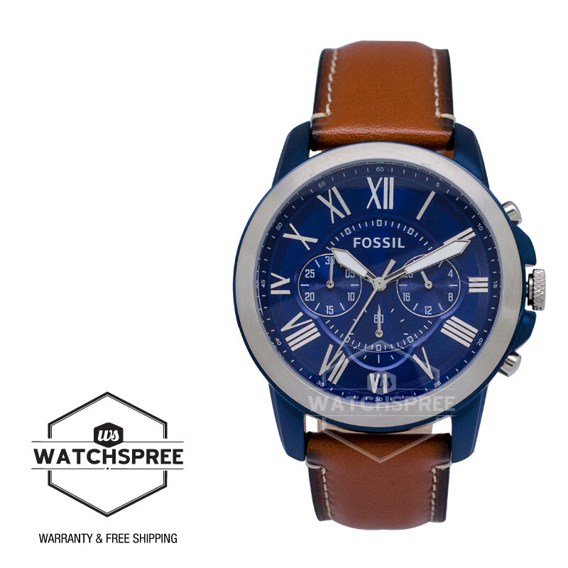 fossil fs5151 grant chronograph leather watch