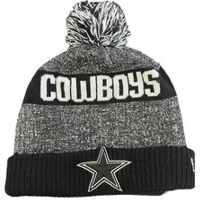 NFL Dallas Cowboys New Era Sideline Official Sport Knit Hat Heather black white