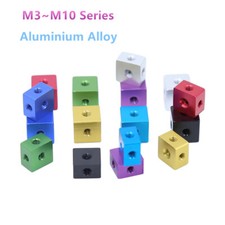 M3~M10 Colored Cube Connector Aluminium Fixing Bracket Square Spacer Standoff