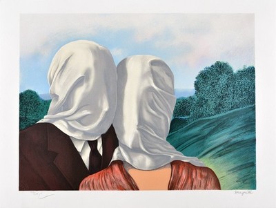René Magritte - Les Amants, 1928 (The Lovers). Surrealism. Limited edition litho