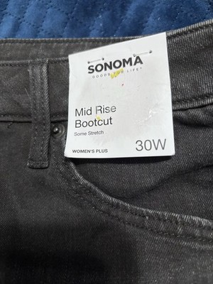 2 PAIR of NWT Ladies Plus Size Sonoma Jeans Mid Rise Bootcut Size 30W