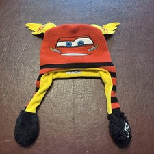 Disney Cars Lightning McQueen Kids Winter Cap Beanie w/Pump Works Flipeez