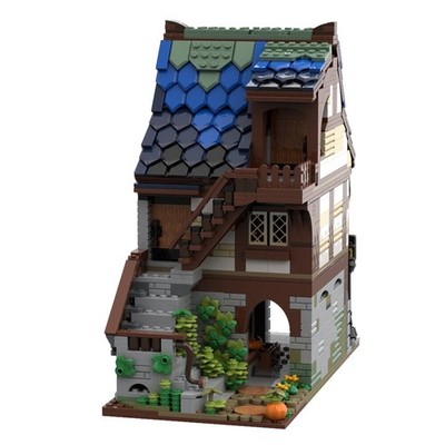 Medieval Armory with Interior Modular Building for Castle 1481 Pieces MOC Build