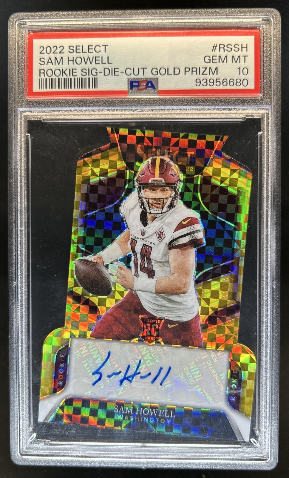 Sam Howell Panini Select Rookie Signatures #RSSH Gold