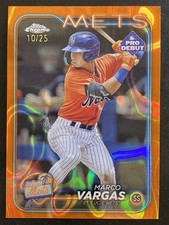 Marco Vargas 2024 Topps Pro Debut Chrome Orange Lava Refractor /25 Mets #PDC-158