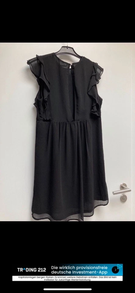 Chiffon Kleid Abendkleid Weihnachten Hochzeit C&A Schwarz XL Neu + Etikett - Bild 2 von 4