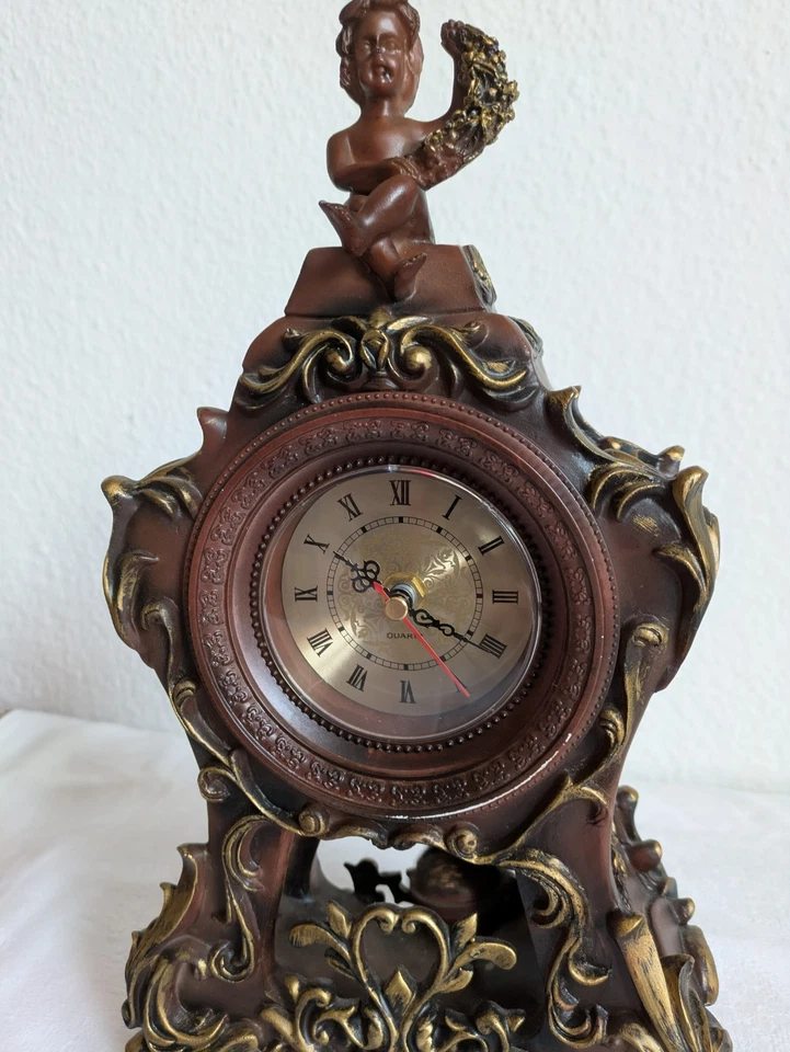 Nette dekorative Kaminuhr, Quartzwerk SHINFUKU, Pendel - Bild 3 von 4