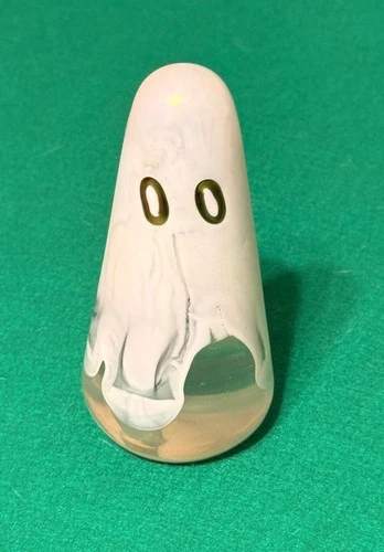 Vintage Murano Art Glass Ghost Figurine White Cased Crystal Halloween Spooky 4.5