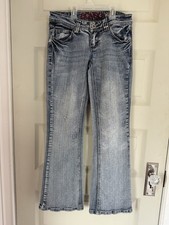 VTG Y2K Women s Bongo Jeans SZ 3 Flirty Boot Cut Light Wash Embroidered Pocket