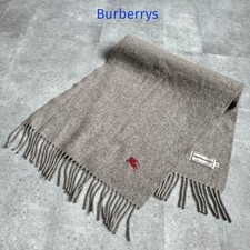 Burberry Cashmere Scarf Unisex Gray 32x142cm High-End Designer Wool