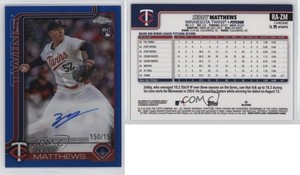 2025 Topps Chrome Rookie Auto Blue Refractor /150 Zebby Matthews #RA-ZM Auto RC
