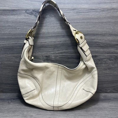 Coach Soho Dylan Braided Handle Large Ivory Leather Shoulder Bag