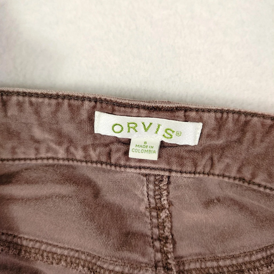 Orvis 裤子女式 6 浅紫色 5 口袋弹力棉混纺直筒 — 第 3/4 张图片