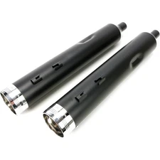 Rinehart Black 4.5" Motopro 45 Slip-On Mufflers w/Chrome End Caps - 500-0109TC