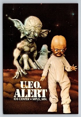 Vintage UFO Alert IDS Center Minneapolis MN Dexter Press Postcard