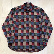 BEAMS PLUS Patchwork Dobby Check Shirt Size M Japan Casual