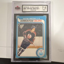 1979-80 O-Pee-Chee Wayne Gretzky Rookie Card #18 Edmonton Oilers KSA 7.5. rookie card picture