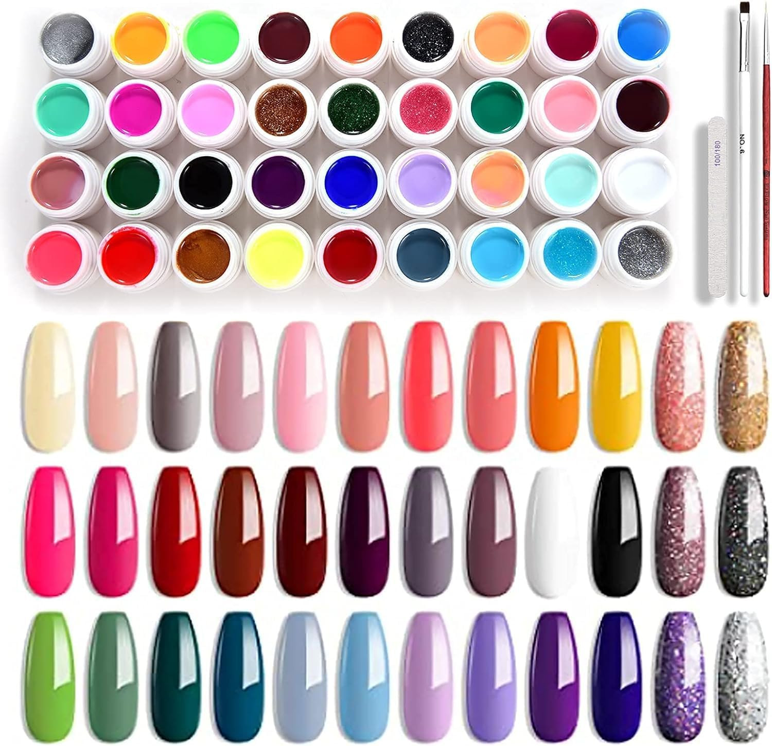 Kit 36 Gel Unghie Colorati UV LED | Smalto Semipermanente Nail Art 2026