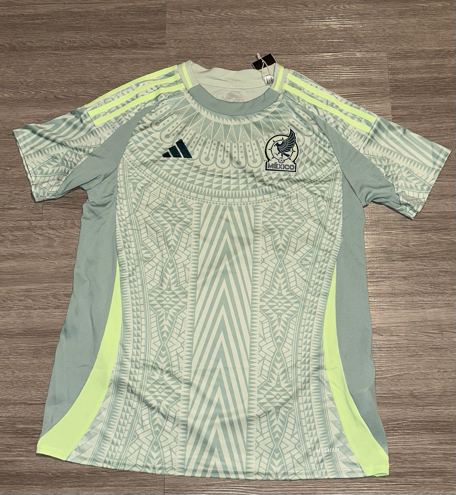 Mexico Women's S/S Adidas 2024/25 Away Game Jersey TM8 Linen Green - Large
