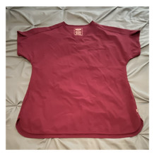 Wonder Wink Women's Wine Solid Short Sleeve Scrub Top Size M