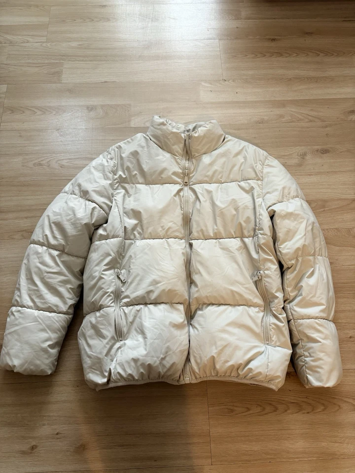 Zara  Men’s  Water Repellent Puffer Jacket /Coat Ecru Beige Size XL  -EUC - Image 3 of 4